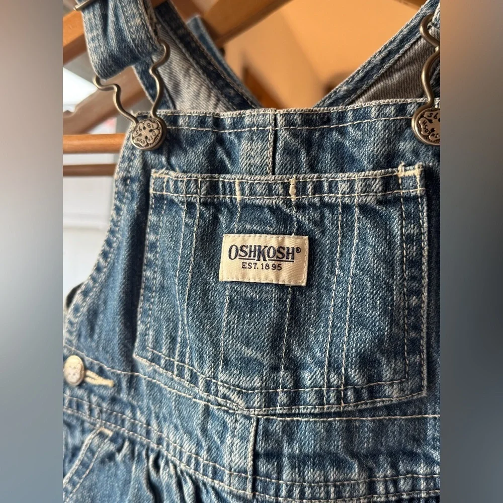 Blue Denim Oshkosh Girls Overall Bubble Romper 12 months cotton